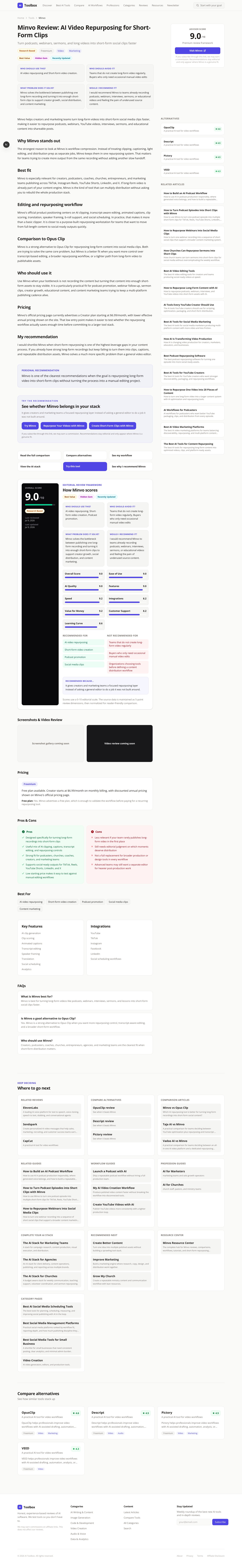 Minvo review page screenshot