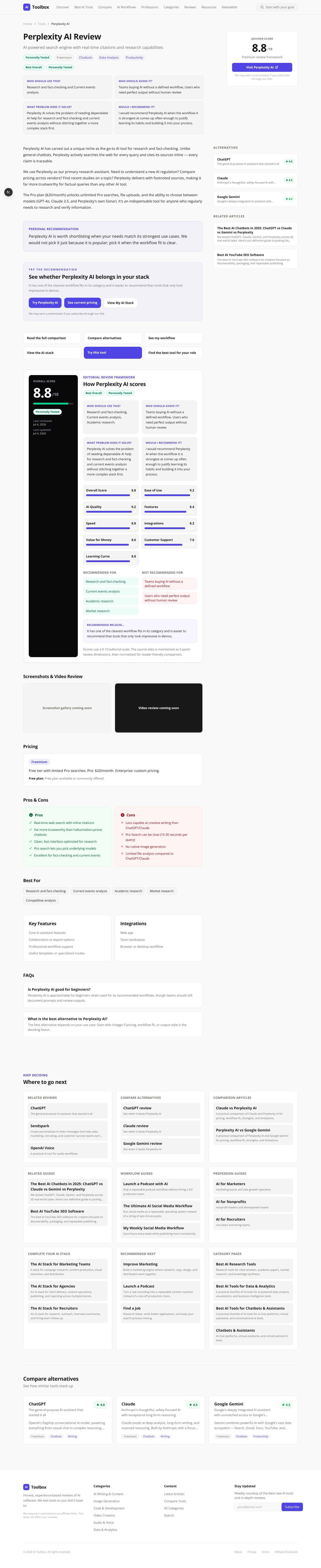 Perplexity review page screenshot